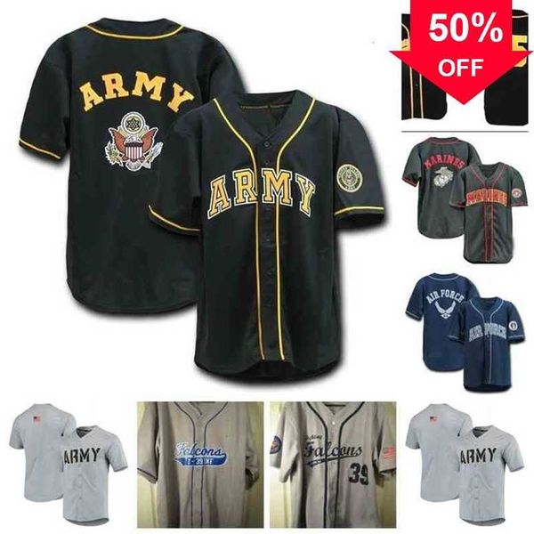 Xflsp GlaC202 Jersey de béisbol US Fighting Falcons AAA-O 39th Infantry Grey Baseball Jersey - Jersey de béisbol de EE. UU. - Jerseys militares