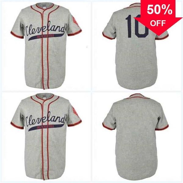 Xflsp GlaC202 Cleveland Buckeyes 1946 Road Jersey Película Béisbol Jersey Número de nombre de doble costura para hombres Mujeres Jóvenes Orden de mezcla S-XXXL