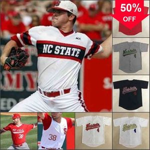 Xflsp GlaC202 Custom NC State Wolfpack NCAA College Baseball gestikte truien elke naam elk nummer 4 Dennis Smith Jr Alle genaaide geborduurde truien Topkwaliteit