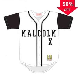 Xflsp GlaC202 Malcolm X Jersey de béisbol Jersey de béisbol Personalizado cualquier melena cualquier número Película Jersey Envío rápido Fábrica al por mayor Tamaño S-XXXL