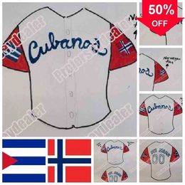 Xflsp GlaC202 Mens Womens Youth CUBANOL World Baseball Classic Jersey WITH CUBAN NAD NOR WAGEN Flag WBC Jerseys Double Stitched Name and Number