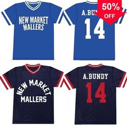 Xflsp GlaMit # 14 Al Bundy New Market Mallers Jersey 100% Broderie cousue Maillots de baseball vintage Personnalisé N'importe quel nom N'importe quel numéro vintage