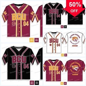 Xflsp GlaMitNess BCU Bethune Cookman University Baseball Jersey Hommes Femmes Jeunes Maillots De Baseball N'importe Quel Nom Et Numéro Double Couture