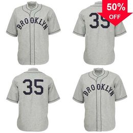 Xflsp GlaMitNess Brooklyn Eagles 1935 Road Jersey Hommes Femmes Jeunes Baseball Maillots Double Couture