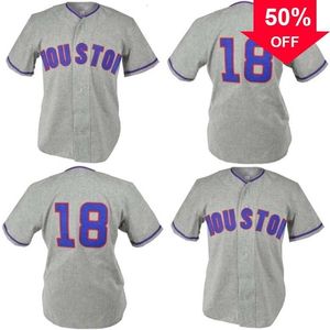 Xflsp GlaMitNess Houston Buffs 1961 Road Jersey Hommes Femmes Jeunesse Chemise 100% Cousu Broderie Baseball Maillots Personnalisé