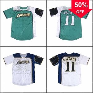 Xflsp GlaMitNess Herren Hokkaido Nippon Ham Fighters 11 Shohei Ohtani Baseball-Trikot genäht