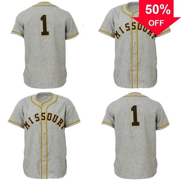 Xflsp GlaMitNess MU Missouri Tigers 1963 Road Jersey Hommes Femmes Jeunes Baseball Maillots Double Couture