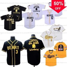 Xflsp GlaMitNess The Bad News bears Movie Baseball Jersey 3 Kelly Leak 12 Tanner Boyle Chico's Bail Bonds Jersys Bo Peeps All Stitched Wit Zwart Geel