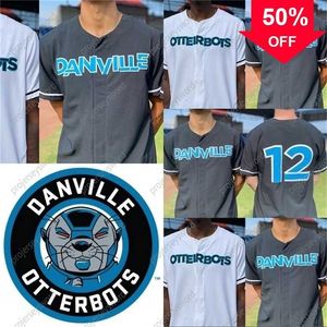 Xflsp GlnMit 2021 Danville Otterbots Minor League Baseball Jersey Personnalisé N'importe quel Nom Numéro Tous Cousus Blanc Gris Foncé S-XXXL