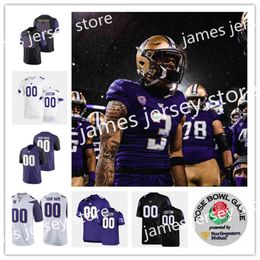 Xflsp Mens Custom College Washington Huskies Camiseta de fútbol 26 Domingo 51 Jaxson 87 Cade Otton 58 Zion Tupuola-Fetui 21 Hampton 51 Jor dan Lolohea 54