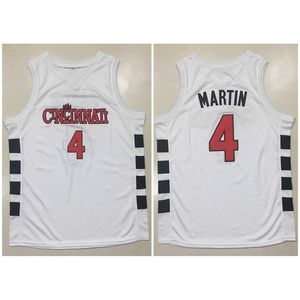 XFLSP Nikivip CI Bearcats College Kenyon Martin # 4 Blanc Retro Basketball Jersey Mens cousé Custom Any Number Nom Jerseys