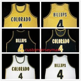 XFLSP NIKIVIP COLLEGE Basketbal Retro Colorado Chauncey #4 Billups Jerseys Throwback Mens gestikte trui op maat gemaakte maat S-5XL