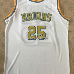 Xflsp UCLA Bruins gail goodrich 25 camiseta de baloncesto de alta calidad Blanco Retro Clásico Hombre Cosido Número personalizado y nombre Jerseys