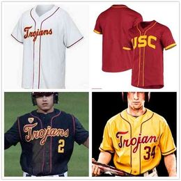 XFLSP USC Trojans Baseball Stitched Jersey Mannen Vrouwen Jongeren Any Name Number Isaac Esqueda Kyle Dwaft Blake Sabol Chase Bushor CJ Stubbs Connor Lunn