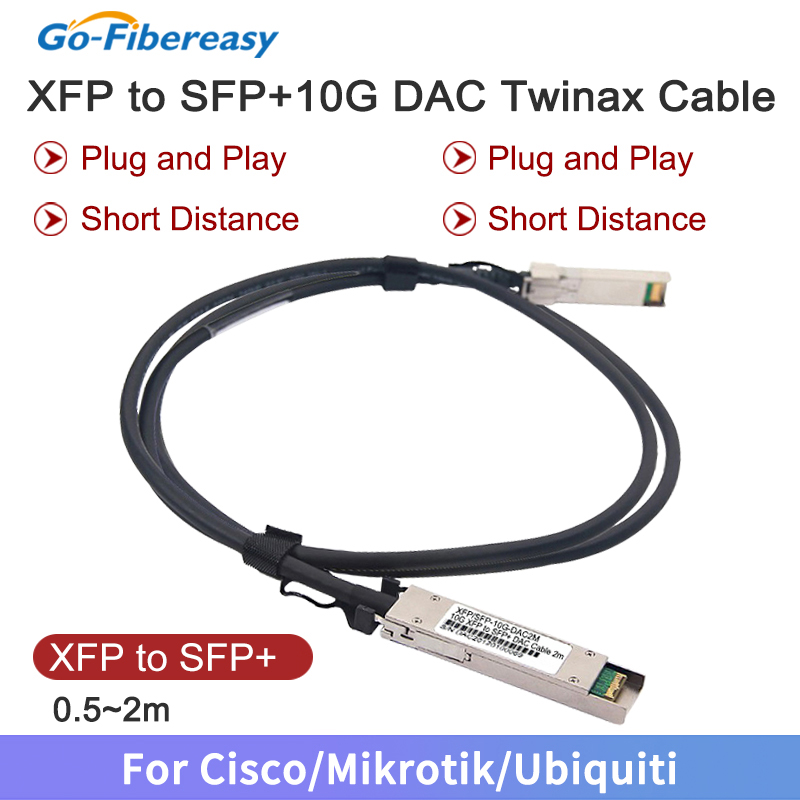 XFP a SFP 10g Cable DAC 1m, 2 m Cable de twinax de cobre de 2M Pasivo para Cisco, Ubiquiti, Mikrotik XFP 10GBS DAC Twinax Cable