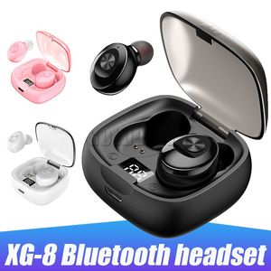 XG-8 Auriculares Bluetooth Estéreo Auriculares inalámbricos Mini auriculares Pantalla LED impermeable con caja de venta al por menor