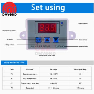 XH-W3001 XH-W3002 Thermomètre Thermomètre Thermomètre Thermomètre Thermomètre Micro-ordinateur XH-W3002