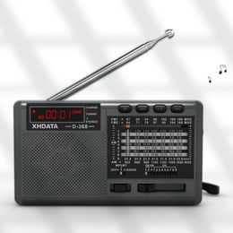 XHDATA D368 Portable Radio FM AM SW Kortegolfontvanger Wireless Stereo Mp3 -speler met TF -kaart Jack 4Ω3W USB 240111