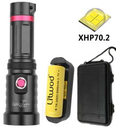 XHP702 Duikkwaliteit onderwater 100m LED Torch Waterdicht vermogen 26650 of 18650 Batterijbollen Lantern LitWOD4024270