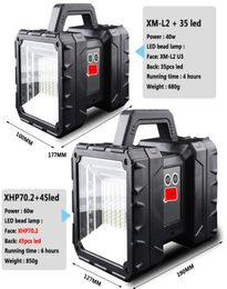XHP702 LED super brillant Rechargeable Recharge Double Head Searchlight Pilom Gildlight Work Light Spotlight Fondling8367768