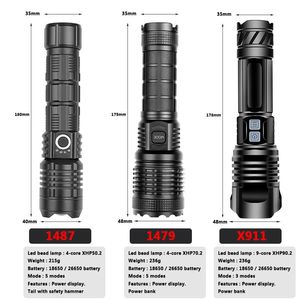 XHP90 2 9-core Super Powerful LED Flashlight Torch USB XHP70 2 Zoom Tactical Torch 18650 26650 USB Recarregável Battey Light 30W257b