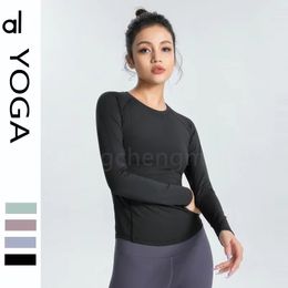 AL Camisetas de yoga para mujer Camiseta para mujer Camiseta para correr transpirable de alta elasticidad Secado rápido Manga corta sin costuras Deporte-Ciclismo Ropa de gimnasio Buen traje de yoga Diseñador Camisetas para mujer