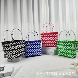 Xiaohongshu pp geweven tas diy souvenir groentemand geweven tas draagtas strandzak handtas handtas