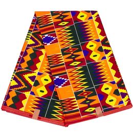 Xiaohuagua Fabrics de cire africain 6 yards 100% coton ankara kente tissu pour robe de fête 240506