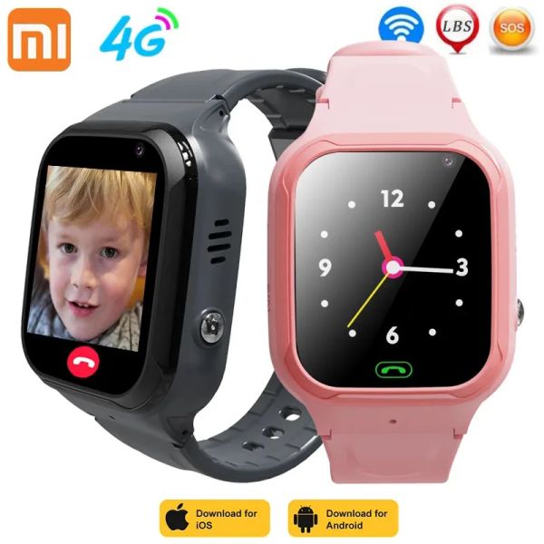 Xiaomi 4g Smart Watch Phone Kids SOS LBS WiFi SIM Card Network Watchs Imperproping Real temps Location Caméra Video Call Tracker ES