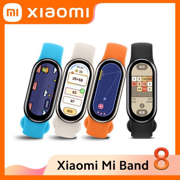 Xiaomi Mi Band 8 oxigênio no sangue frequência cardíaca monitoramento do sono relógio inteligente à prova d'água 60HZ pulseira esportiva namorado namorada presente