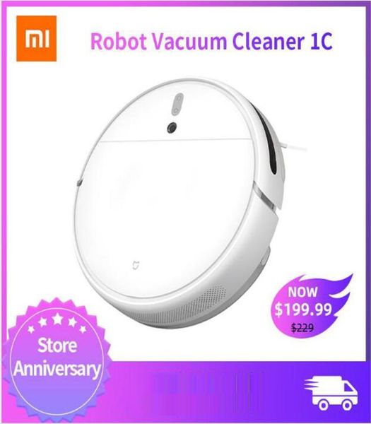 Xiaomi Mi Robot aspirateur 1C balayage automatique nettoyage humide intelligent planifié 2500Pa Cyclone WIFI Mijia App télécommande 3917586