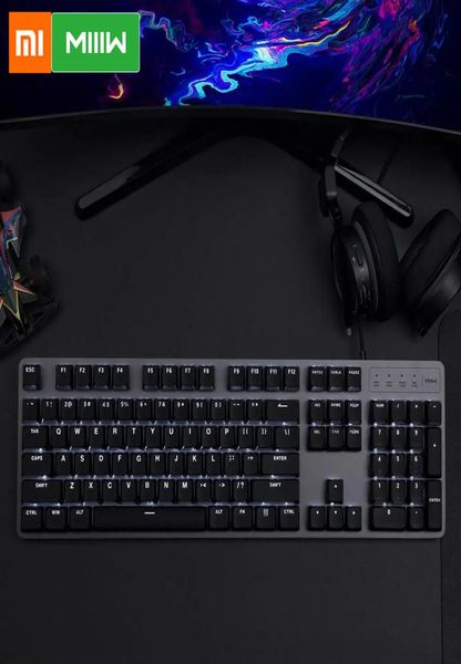 Teclado mecánico Xiaomi MIIIW 600K, teclado para juegos retroiluminado, 104 teclas Kailh, interruptor rojo, teclado con cable USB Set2649039