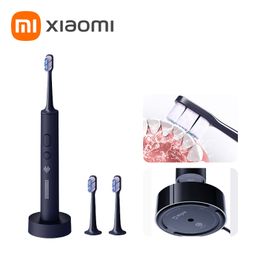 Cepillo de dientes eléctrico sónico XIAOMI MIJIA T700, cepillo de limpieza bucal con vibración ultrasónica portátil para blanquear los dientes, aplicación inteligente LED