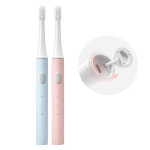 Xiaomi Mijia T100 2 uds cepillo de dientes eléctrico ultrasónico USB recargable impermeable cepillo de dientes automático azul rosa