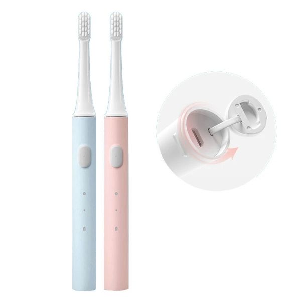 Xiaomi Mijia T100 2 pièces brosse à dents électrique à ultrasons USB Rechargeable étanche brosse à dents automatique bleu rose