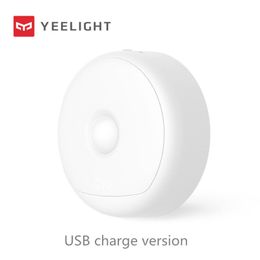 Xiaomi Mijia Yeelight LED luz nocturna infrarroja magnética con ganchos Sensor de movimiento del cuerpo remoto para Xiaomi Smart Home carga USB