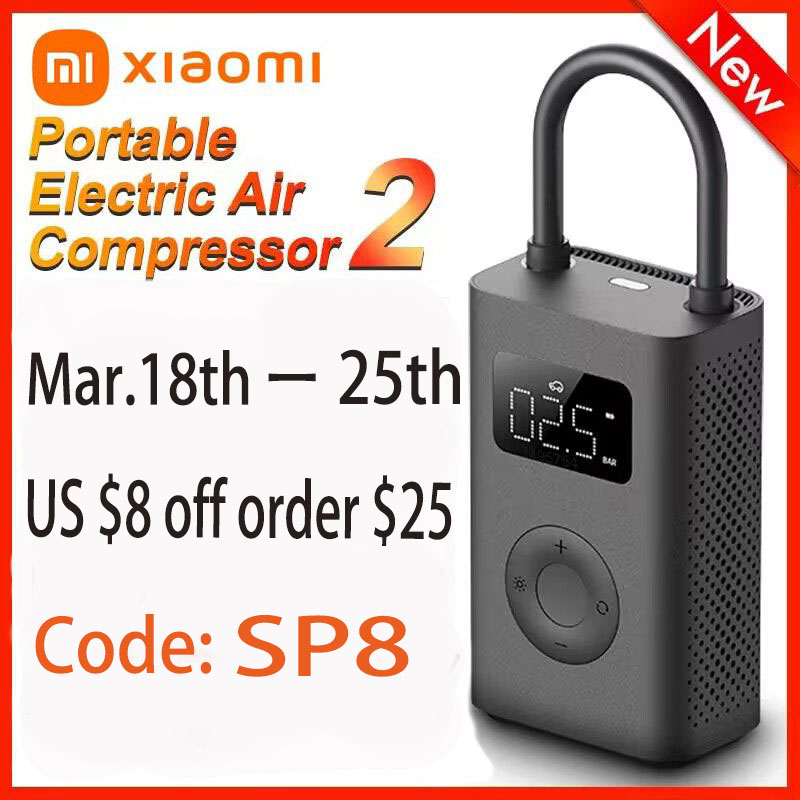 Xiaomi Mini pompe à Air Portable 2 Mijia compresseur d'air électrique trésor type-c gonfleur multi-outils pour voiture automobile