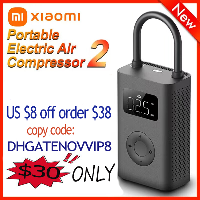 Xiaomi Mini Portable Air Pump 2 Mijia Electric Air Compressor Treasure Type-C Multitool Flator för bilbil