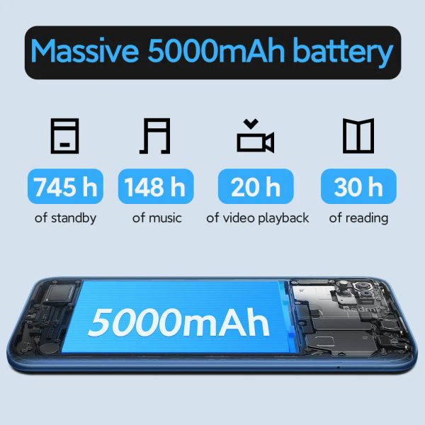 Smartphone Xiaomi-Redmi 10A, batterie de 5000mAh, 4 Go + 64 Go, 6,53 