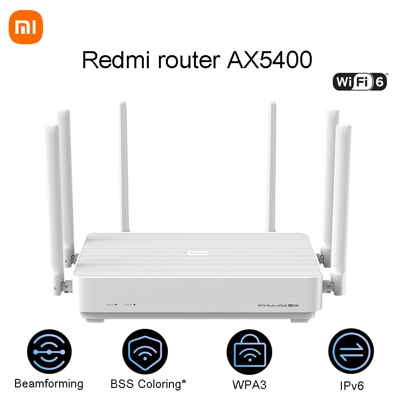 Xiaomi Redmi AX5400 WLAN-Router, Mesh-System, Wi-Fi 6 Plus, 160 MHz, unabhängige NPU, funktioniert mit der Xiaomi mihome App