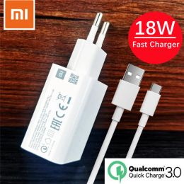 Xiaomi Redmi Note 8 Pro Chargeur Original Adaptateur de puissance de charge rapide 18W pour Xiaomi Mi 8 9 Redmi Note 7 9 10 USB TYPE C Câble 3A