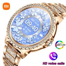 Xiaomi kijkt naar Mijia Women Hartslag Smart Watch 1,32 inch 360*360 HD -scherm Diamant Bracelet Ladies Bluetooth Voice Call Smartwatch Watch