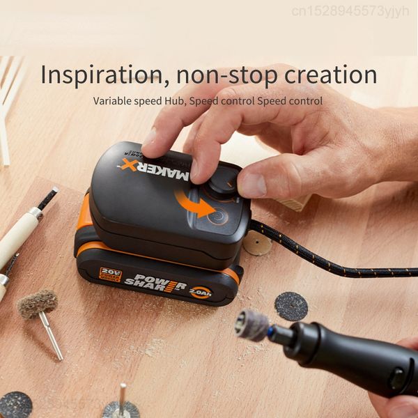 Xiaomi Worx 20V Makerx Tool Set Rotary Tool Angle Grinder Air Brush Wood Metal Crafter Rotary Cutter Hot Glue Gun Gun Mini Blower