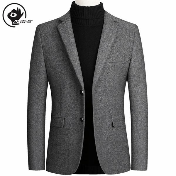 Xiaoyudian solide blazer britannique élégant mâle blazer costume veste affaires décontractée pour hommes manteau de laine régulier marque 201104