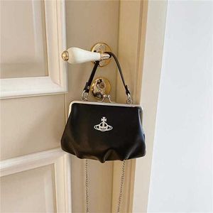 Xiaozhong Design West Dumpling Bun Chain Strap Enkele schouder Crossbody Hoogwaardige Saturn Mouth Gold Clip Bag 70% korting op outlet online verkoop