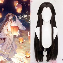 Xie Lian Cosplay perruque cheveux noirs Tian Guan Ci Fu Hanfu perruques hommes Halloween Pro Anime paradis officiel bénédiction cosplay