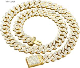 Xikui Collier cubain Miami plaqué argent pour hommes, chaîne en diamant brillant, 18/20/22/24 pouces de long, bijoux Hip Hop, strass en Zinc