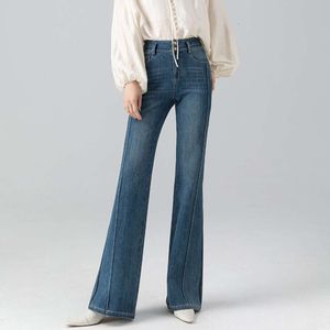 Xin Ge – pantalon élastique amincissant en forme de poire pour femmes, jean Micro évasé, taille haute, Double boutonnage, nouvelle collection printemps 2024