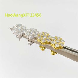 Design de boda de regalos de Xinfly Flower Flower Silver Silver 925 Pendientes de espárragos de moissanite de alta calidad para mujer