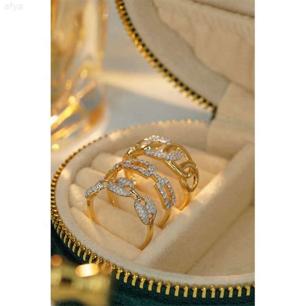 Xinfly Luxury Wholesale Fashion Hip Hop 18K Yellow Gold Natural Diamond Rings